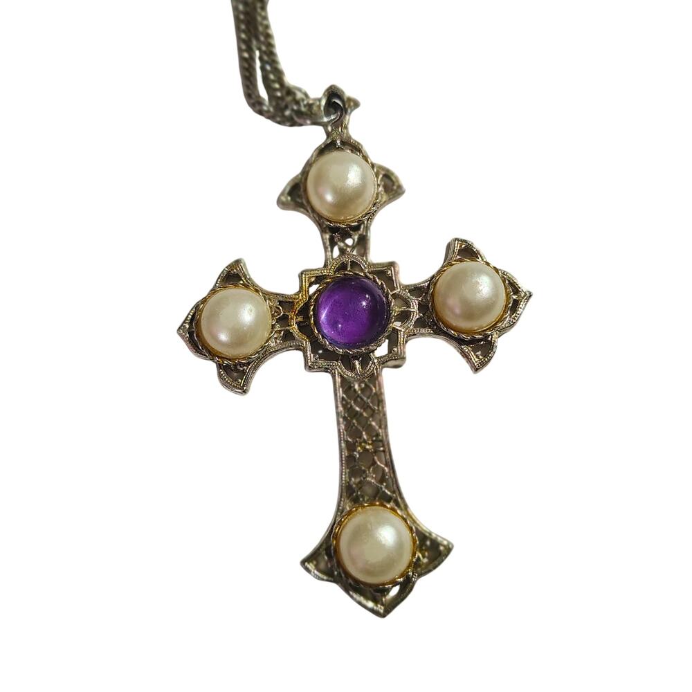70s Sarah Cov Crucifix Whimsigoth Coquette Regalcore Gothic Medieval Necklace